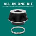 AUTOKAY Universal Clamp-On Air Filter Round Reverse Tapered Washable Filter 3 in/3.5 in/4 in Flange ID, 2.625 in (67 mm) Height, 6 in (152 mm) Base, 4.75 in Top, SPE-8161, Black