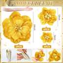 Giant Paper Flowers Artificial Large Paper Flower Decoration for Handcrafted Wall Backdrop Christmas Mexican Wedding Graduation Bridal Shower Birth Party Supplies(Gold,12 Pcs)