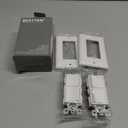 BESTTEN 2 Pack Double Rocker Light Switch, Single Pole Combination Interrupter, 15A 120V, Dual Control Paddle Rockers, in-Wall On/Off Switch, Wall Plate Included, White, UL Listed