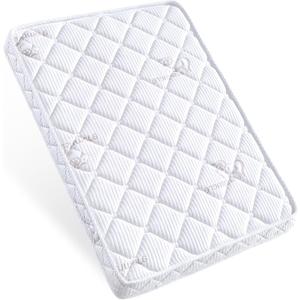 Pack and Play Mattress - 38" x 26"- Premium Knitted Fabric Playpen Mattresses, Safety Reinforced Play Yard Mattress - Fits for Graco & Baby Trend & Pamo Babe Playard, Firm Support and Comfort Foam (Yellow)