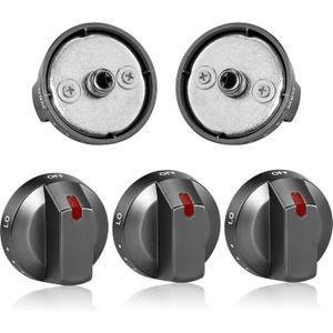 DG64-00473B Compatible for Samsung Oven Knobs Replacements NX58M6850SG NX58H5600SS NX58H5650WS NX58J7750SS Samsung Stove Replacement Parts(5packs) (black+silver)