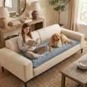 Smiry Fuzzy Couch Cover for Dogs, Non Slip Washable Pet Sofa Cover, Scratch Proof Hair Resistant Plush Sofa Slipcover, Pet Friendly Couch Cushion Protector for Cat, Grey, 27.6" x 59"