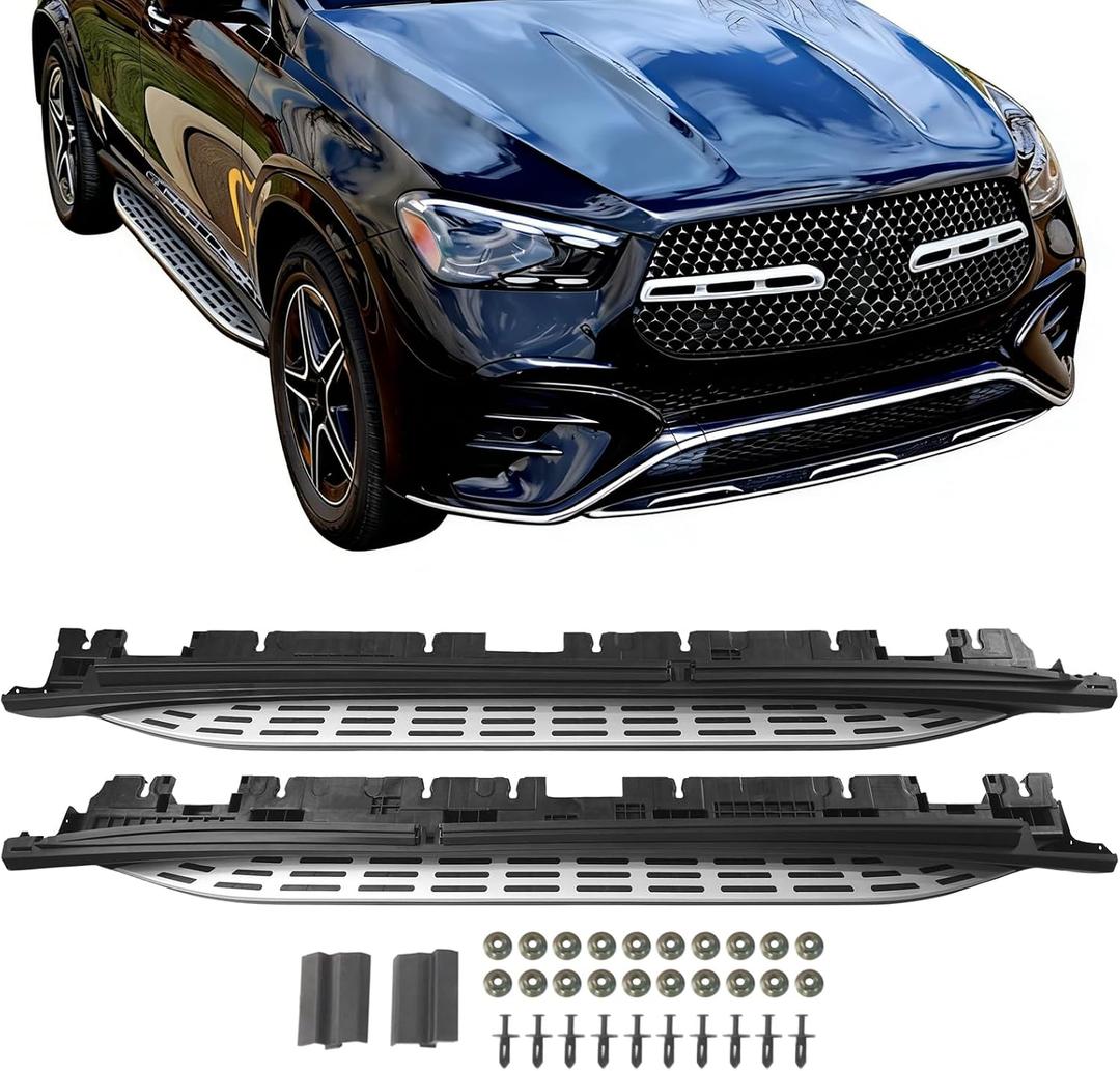 Side Steps Compatible with 2020 2021 2022 2023 2024 2025 Mercedes Benz GLE W167 350 450 450E SUV Running Boards Nerf Bars(Silver)