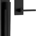 Kwikset Caerus Front Door Lock Handle and Deadbolt Set, Entry Handleset Exterior with Interior Reversible Lever, Matte Black, Dummy Deadbolt Double Door Security, with Microban Protection