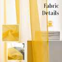 Butter Yellow Sheer Curtains 72 Inches Long Semi Faux Linen Yellow Sheers Curtain for Bedroom Living Room Girls Kids Room 2 Panels 52x72 Inch Length Gold