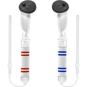 YOGES Gorilla Tag Long Arms Compatible with Meta Quest 3S/ Quest 3/ Oculus Quest 2/ Quest Pro/Rift S Controller, Beat Saber Handle Attachments VR Sticks Dual Extensions Grips for Playing VR Games (Clear), 2 Pc