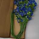 10 PCS Silk Flowers with Long Stems Artificial Flower for Tall Vase Outdoors Fake Babys Breath Bouquet Faux Floral Wedding Party Decoration Home Indoor Table Centerpiece Decor (Blue)
