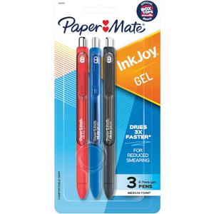 Paper Mate InkJoy Gel Pens, Medium Point, Assorted Colors, 3 Count