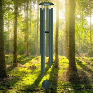66" Extra Large Wind Chimes for Outside Deep Tone, 6 Thick and Bold Aluminum Tubes Tuned Relaxing Melody Wind Chime, Big Wind Chimes for Garden Patio Decor, Great Gift Idea for Mother's Day (Forest)