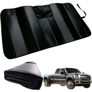 GWUSKDT Car Windshield Sunshade for F250/F350/F450/F550/F600 2023-2026, Thicken 5-Layer Bubble Aluminum Foil UV Heat Reflector Sun Visor,Front Windshield Sun Shade- Keeps Your Pickup Truck Cool