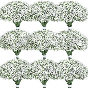 Yastouay Babys Breath Artificial Flowers, 60 Pcs White Baby Breath Flowers Artificial Bulk, Real Touch Fake Babys Breath Gypsophila for Wedding Party Bouquet Floral Arrangement Home Decor