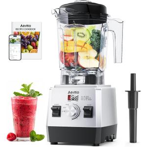 Aeitto Blenders for Kitchen with 68Oz. Large Capacity, 1800W Max Power Smoothie Blender, 3 Preset Programs & 7 Speeds, Professional Countertop Blender for Smoothies, Ice Crush, Generation2 Silver