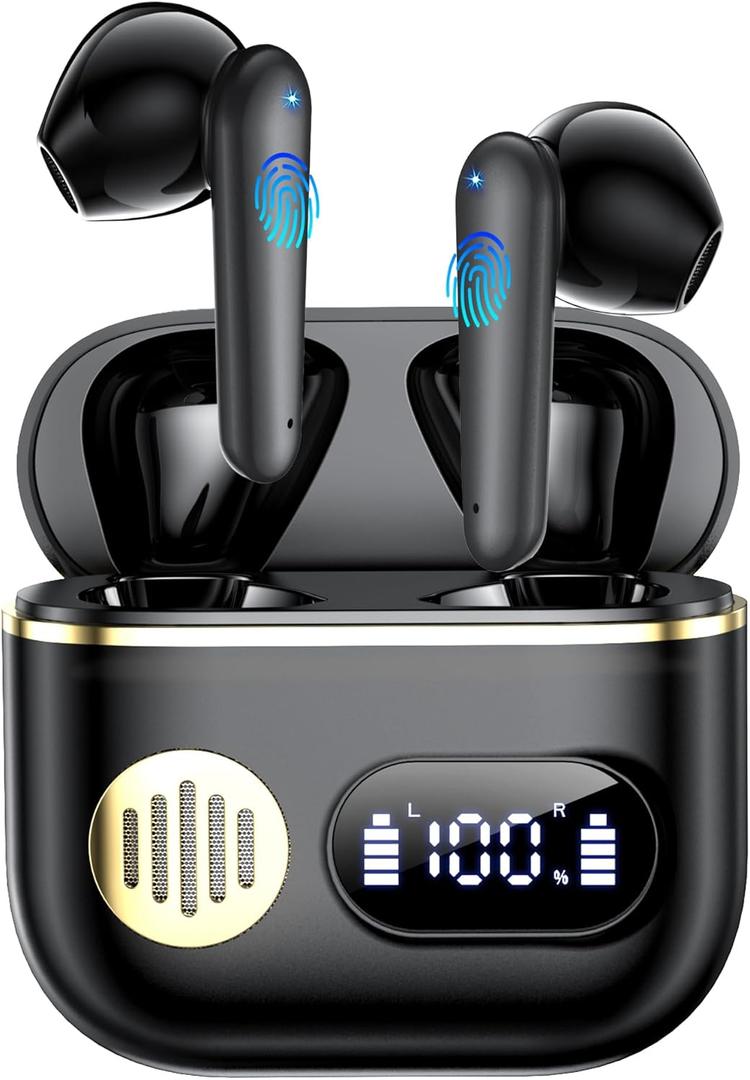 AI Translation Earbuds 198 Language Translator Earbuds Wireless Earbuds 2026 Sport Bluetooth Headphones Stereo Earphones with ENC Mic Wireless Earphones in Ear Earbuds with Dual LED Display