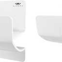 Ladder Hangers for Garage Wall - Set of 2 Ladder Hooks - Use as Ladder Holder Wall Mount or Step Ladder Hanger (White)