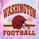 IZYJOY Women Football Shirt Vintage Game Day T-Shirt Sunday Funday Tee Tie Dye Football Season Short Sleeve Tops (L)