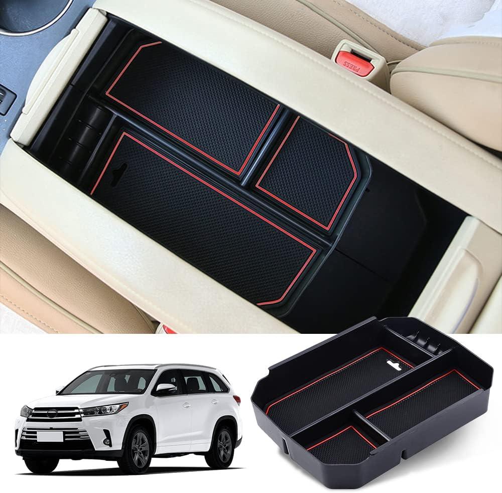 JSCARLIFE Car Center Console Armrest Box Glove Box Organizer Tray Secondary Storage Compatible for 2015-2017 Toyota Highlander