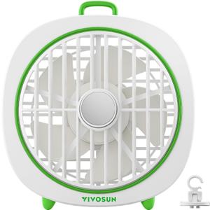 VIVOSUN AeroWave D4, 4 Grow Tent Clip Fan with Detachable Hook, 3-Speed Strong & Quiet Airflow, Adjustable Airflow Angle for Hydroponics, Circulation & Cooling, White, 1-Pack