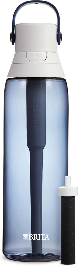 Brita Hard-Sided Plastic Premium Filtering Water Bottle, BPA-Free, Reusable, Replaces 300 Plastic Water Bottles, Filter Lasts 2 Months or 40 Gallons, Includes 1 Filter, Night Sky - 26 oz.