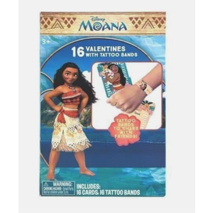 Disney Moana 16 Valentines with Tattoo Bands