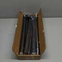 Black Curtain Rods for Windows 66-120Inch(5.5-10ft) Heavy Duty French Return Rod, Wrap Around Blackout Curtain Rods, Long Adjustable Room Darkening Drapery Rod for Bedroom, Living Room Outdoor Patio