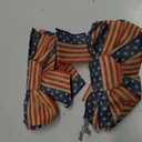 6 pcs Patriotic Bow for Wreath, Bow 4th July Decorations, Memorial Day Red Beige and Blue Star Bow (8x12.5 inches)