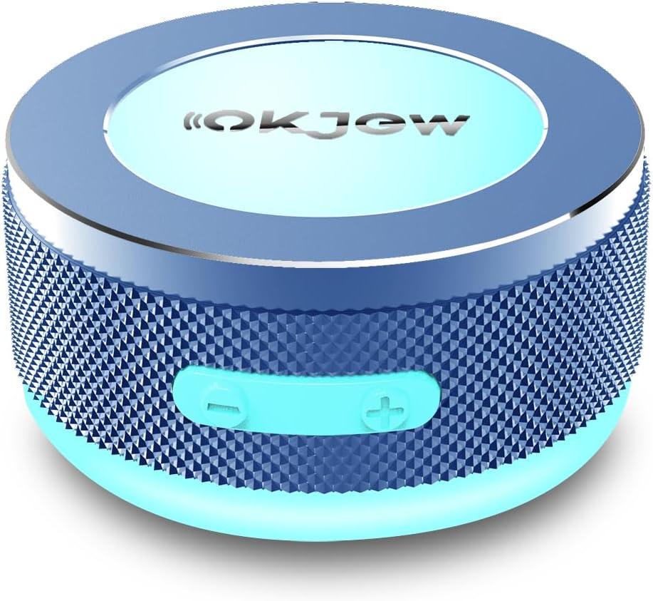 Bone Conduction Speaker Bluetooth Vibrating Speakers with Colorful LED Lights Portable Surface-Adsorption Speakers for Unique Sound Effects Ideal for Home, Outdoor and Party Use (Blue)