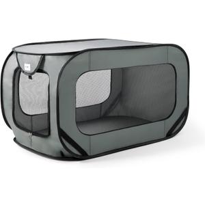 Love's cabin 36in Portable Large Dog Bed - Pop Up Dog Kennel, Indoor Outdoor Crate for Pets, Portable Car Seat Kennel, Cat Bed Collection, Dark Grey (36"L x 22"W x 22"H)