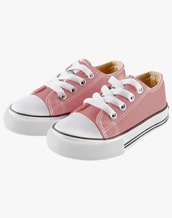 Mvlsoct Boys and Girl Low Top Canvas Kids Lace up Sneakers, EU Size 23