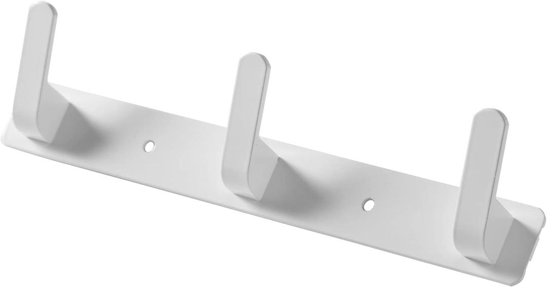 3 Hooks Matte White Bathroom Towel Hooks Mounted Wall Adhesive Heavy Duty Farmhouse Bath Coat Stick on Rack Hat Wall Hook Sticky White Kitchen Robe Rack Coat Hook White 3 Hooks Rack Towel for Bathroom (9.25*1.18*1.38 inch3hooks)