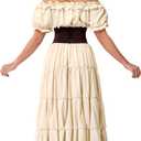Spooktacular Creations 5Pcs Halloween Renaissance Medieval Dress Costume Women, Fairy Peasant Irish Cottagecore Dress, S