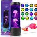Brewish Jellyfish Lamp (Upgraded Motor 2025),16 Color Changing Mood Lamps, 4 Modes Aquarium Night Light, Artificial Fish Tank with Moving Fish, Sensory Room LED Lights for Autism, ADHD, Excellent Gift