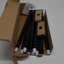 KAMANINA Black Curtain Rods 32 to 144 Inch (2.6-12 Feet), 1 Inch Heavy Duty Curtain Rods for Windows, Modern Adjustable Drapery Rods with End Cap (32"-144")