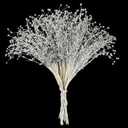 100pcs Beaded Stick Bride Wedding Pearl Bouquet Party Decoration (Silver)