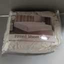1 Fitted Sheet Only, 100% Egyptian Cotton - 400 Thread Count, Fitted Sheet fits Upto 15 Inch Deep Pocket - King Size - Hotel Luxury Single Fitted Sheet Only - White Stripe Fitted Bottom Sheet Only
