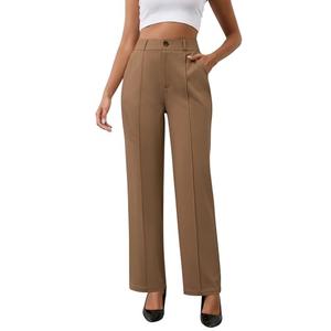 AVAMO Stretchy Work Pants High Waisted Slacks for Women Dress Pants Business Casual Pants Office Trousers with Pockets M