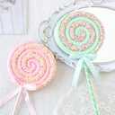 Pastel Christmas Tree Candy Picks 2pcs 16inch Gaint Pink Green Macaron Glitter Candy Lollipop Candyland Christmas Tree Hanging Ornaments for New Year Xmas Indoor Outdoor Party Decorations