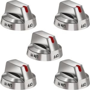 DG64-00473A Burner Control Dial Knob Range Oven Replacement Compatible with Samsung Gas Stove Knob NX58H5600SS NX58F5700WS NX58H5650WS NX58J7750SS NX58M6850SS 5pcs.