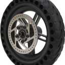 Electric Scooter Rear Tire, 8.5 Inch Rear Solid Tire Wheel Hub 110mm Brake Disk Electric Scooter Upgrade Parts Assembly Set