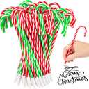 50pcs Christmas Candy Cane Pen, Snowman Umbrella Cane Ballpoint Pen Christmas Pens with Black Ink for Xmas Holiday Stationery Supplies Party Present, Green, Red