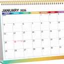 6 x Desk Calendar 2026, Desktop Calendar 2026 Standing flip, 8.5 x 11, Jan 2026 - Dec 2026, Stand Up Calendar with Memo Pages, Large Ruled Blocks, Holidays, Thick Paper, Great for Home, School, Office