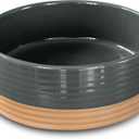 Mora Ceramic Pet Bowl - Large Food/Water Dish for Large Dogs, Cats, Great Dane, Mastiff - 50oz or 8 Cups - Basic Bowls - Charcoal