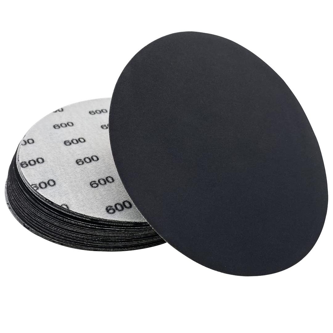 600 Grit Wet Dry Sandpaper, 25 PCS 6 Inch Sanding Discs with Hook and Loop Back, Premium Silicon Carbide Abrasive Polishing Sandpaper for Auto, Metal or Wood Polishing and Scratches Removing