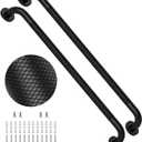 2 Pack 32 Inch Matte Black Shower Grab Bar w/Anti-Slip Knurled Grip