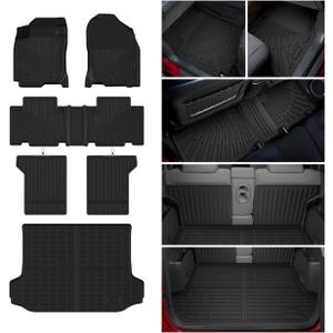 RAV4 Floor Mats - Car Mats for Toyota RAV4 2006-2012, All Weather Floor Mats and Cargo Liner with Backrest Mat for RAV4 Accessories, Heavy Duty Rubber Mats, Car Accessories