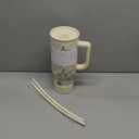 SANDJEST Floral Tumbler with Handle 40oz, Stainless Steel Insulated Tumblers Coffee Travel Mug Cup with Straw, Flower Coffee Cup Gifts for Women Girls, Gift for Her on Christmas Birthday Mothers Day