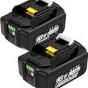 Worthmah 2Pack 6000 mAh 18V Long-Lasting Lithium Battery Replacement for Makita 18V Battery BL1860B BL1850B BL1815 BL1840B BL1815, Compatible with makita 18V Charger and Cordless Power Tool