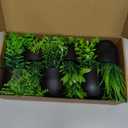 Clearain Fake Plants 6 Packs Artificial Plants Small Faux Plants Black Bathroom Accessories for Bathroom Home Kitchen Coffee Table Office Desk Decor Indoor (Black)