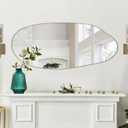 Irregular Mirror, Large Asymmetrical Mirror, 47.2"x20" Gold Oblong Mirrors, Modern Unique Shaped Mirrors for Living Room Bathroom Bedroom Entryway