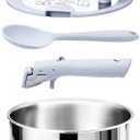 CAROTE 4QT Stainless Steel Sauce Pan with Stand-Up Lid, Nonstick Stainless Steel Pot with Detachable Handle, Non Toxic Kitchen Saucepan, Induction Kitchen Cookware, Oven Safe to 600°F