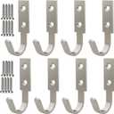 Hooks for Hanging Stainless Steel Heavy Duty Coat Hook Wall Hooks Robe Hanger Hooks Hanging Hat Key Holder for Towel, Bag Indoor Outdoor (Silver)